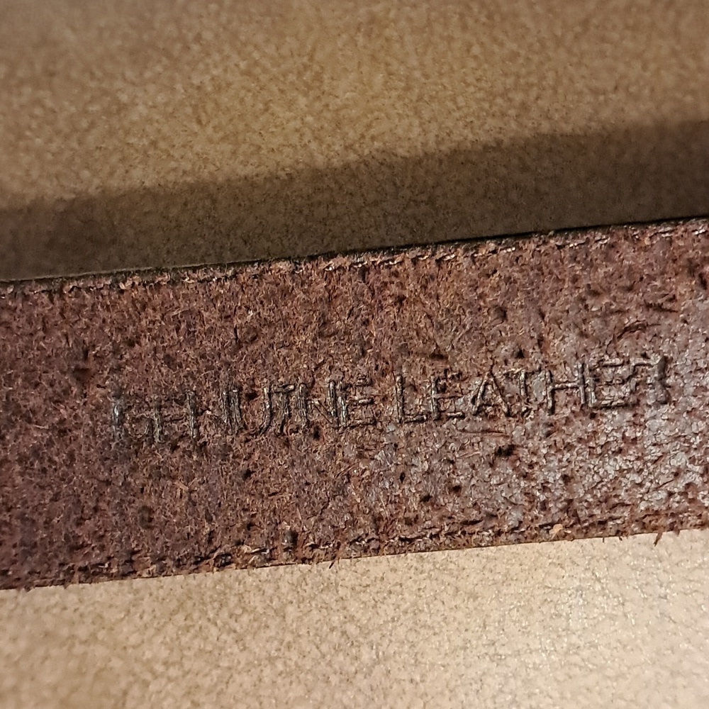 Fossil Men's Brown Woven Leather Belt Brass Basic Classic Western Dress Preowned - Picture 7 of 11